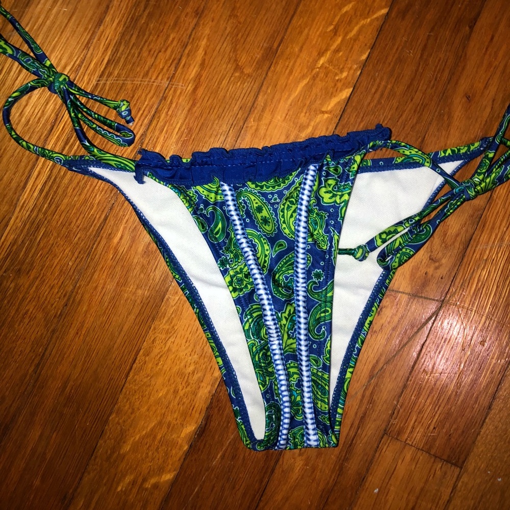 Blue/green bikini bottoms
